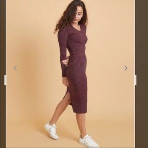 Marine Layer Lexi striped midi dress